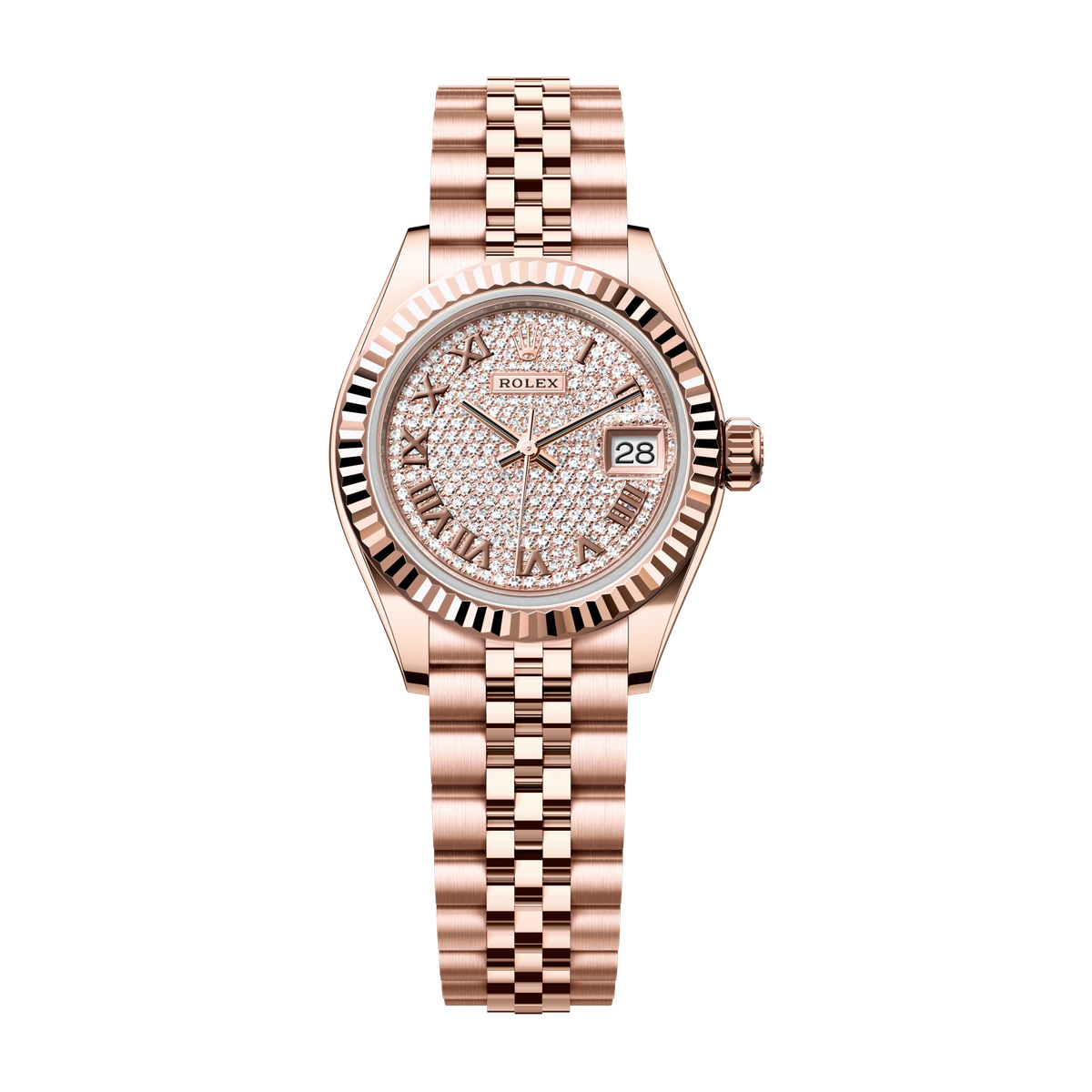 Rolex Lady-Datejust Diamond Pave Rose Gold 28mm