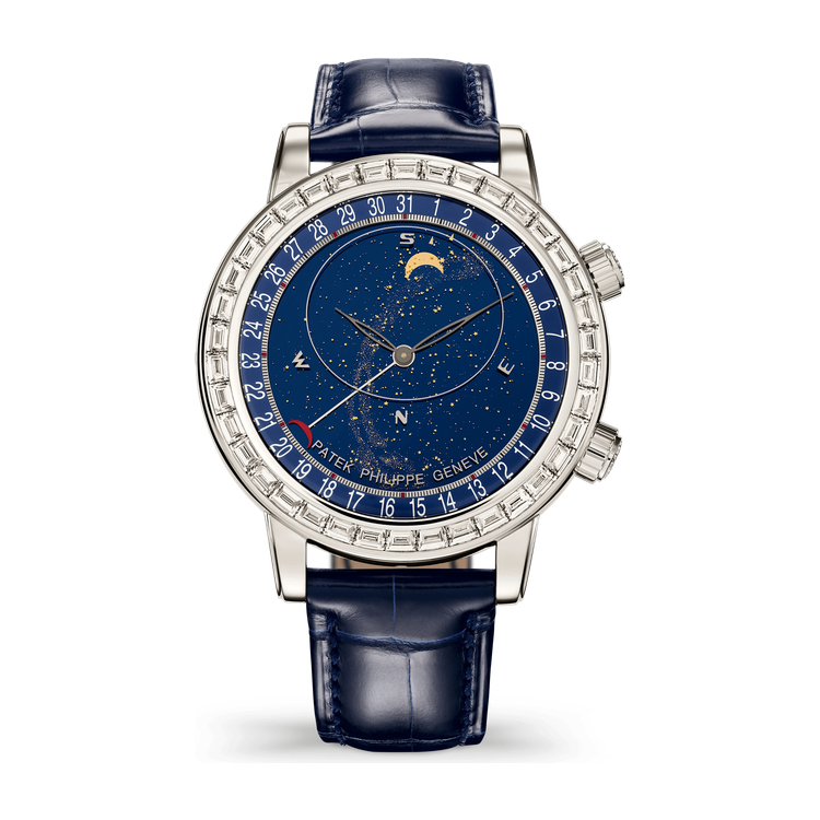 Patek Philippe Grand Complications Celestial Blue Platinum Alligator Leather 44mm
