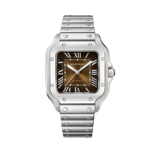Cartier Santos De Cartier Chocolate Steel 35.1mm