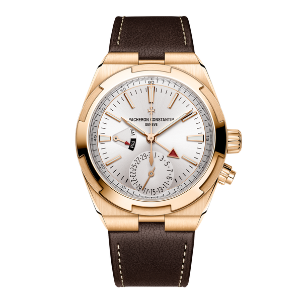 Vacheron Constantin Overseas Dual Time Silver Rose Gold Rubber 41mm