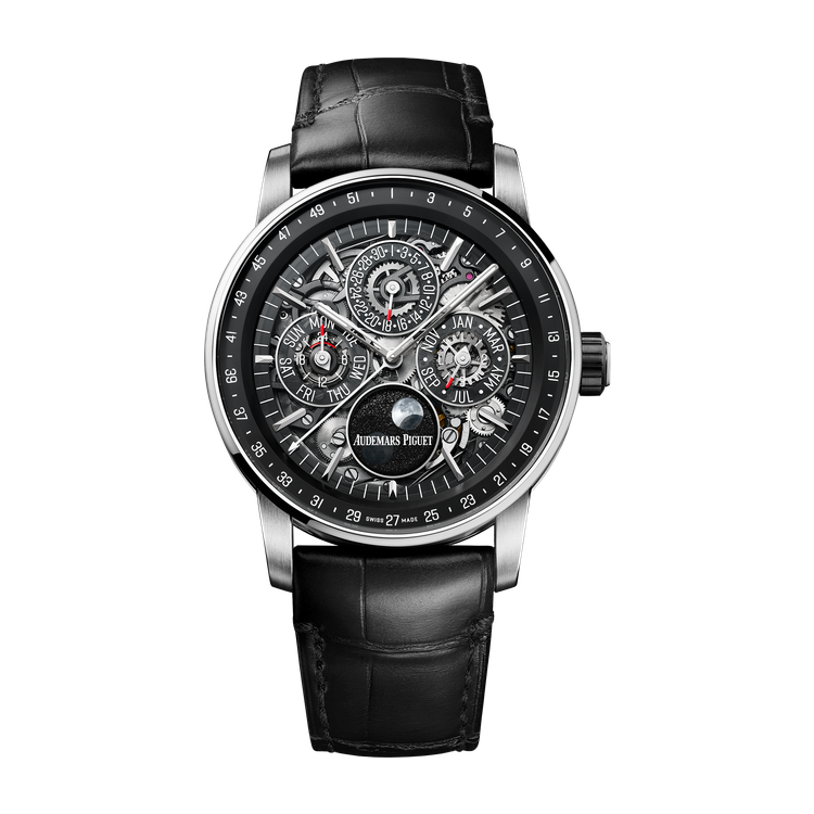 Audemars Piguet Code 11.59 Perpetual Calendar Openworked Skeleton Ceramic Alligator Leather 41mm