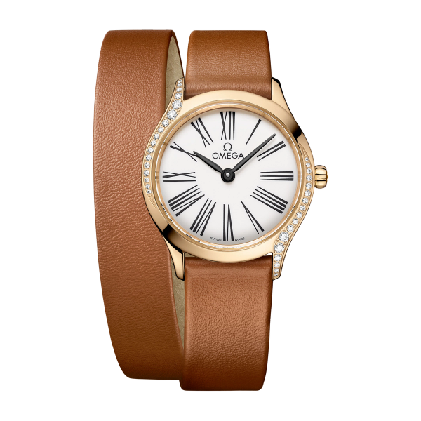 Omega De Ville Mini Trésor White Yellow Gold Leather 26mm