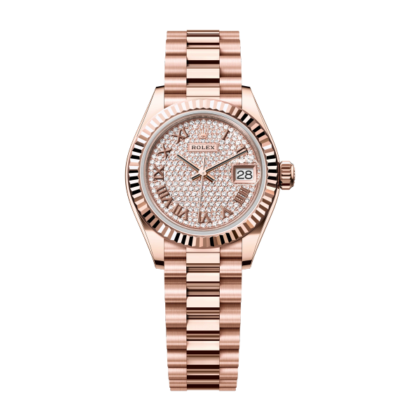 Rolex Lady-Datejust Diamond Pave Rose Gold 28mm