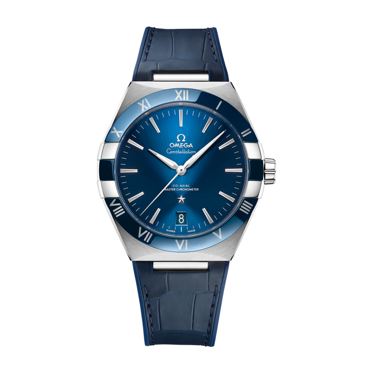 Omega Constellation Blue Steel Alligator Leather 41mm