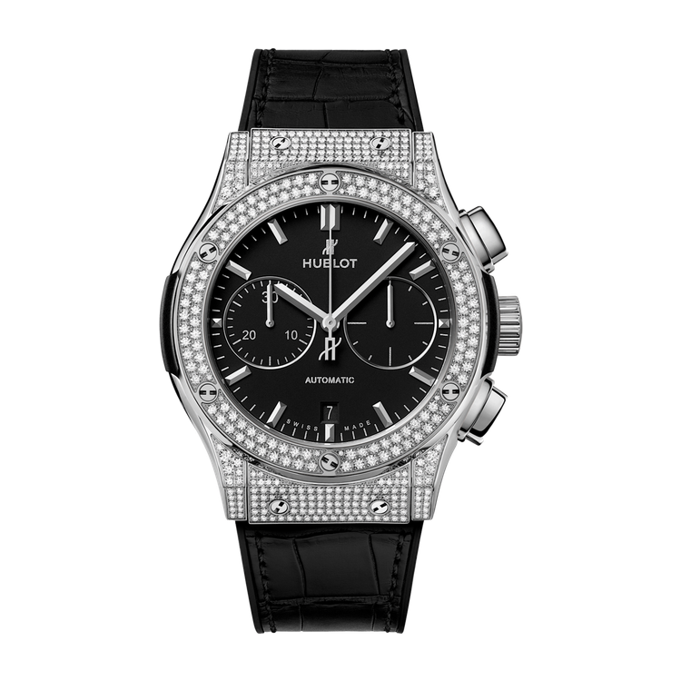 Hublot Classic Fusion Black Titanium Alligator Leather 45mm