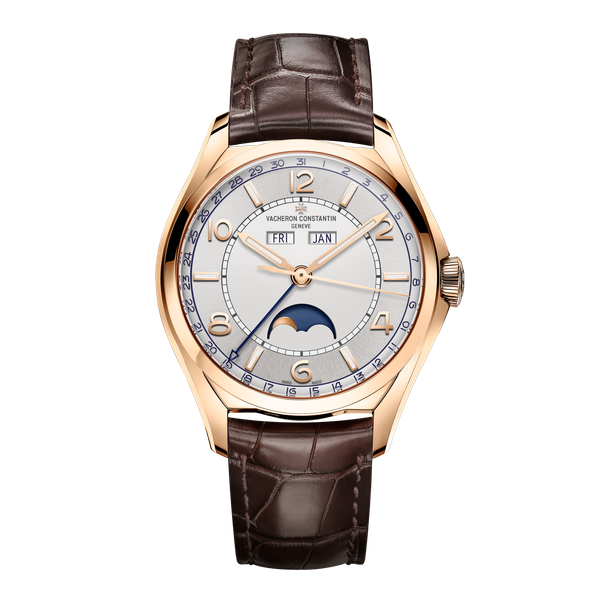 Vacheron Constantin Fiftysix Complete Calendar Silver Rose Gold Alligator Leather 40mm