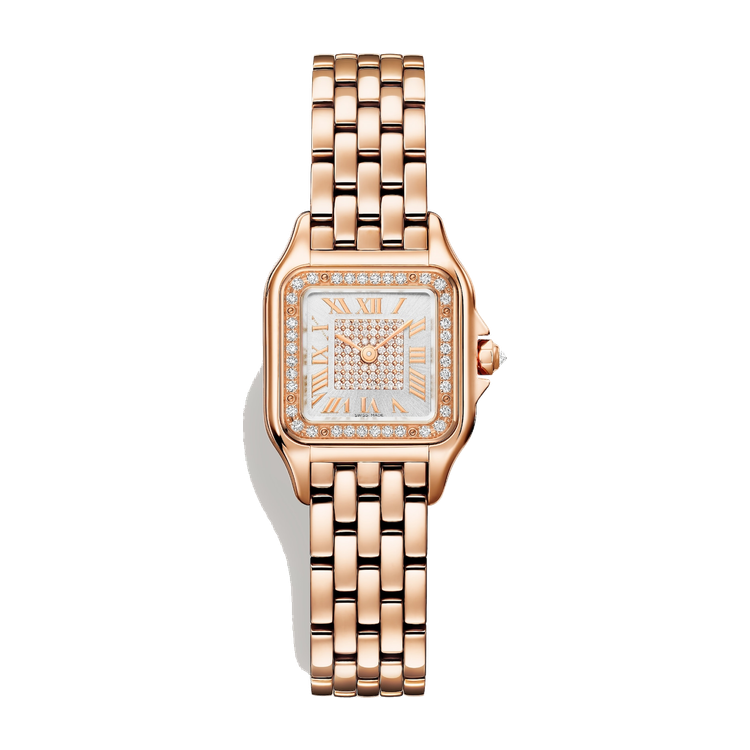 Cartier Panthère de Cartier Small Diamond Pave Rose Gold 22mm