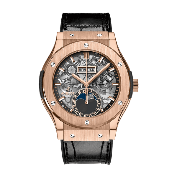 Hublot Classic Fusion Skeleton King Gold Alligator Leather 42mm