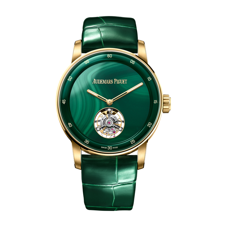 Audemars Piguet Code 11.59 Selfwinding Flying Tourbillon Green Yellow Gold Alligator Leather 38mm
