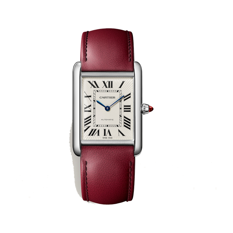 Cartier Tank Louis Cartier Silver Platinum Leather 27.8mm