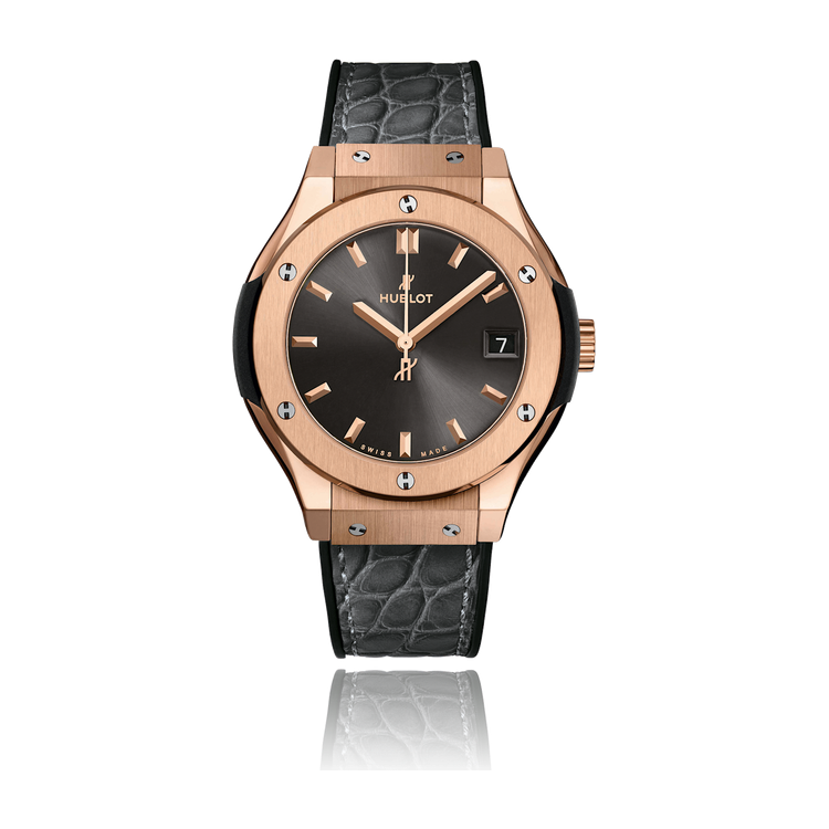 Hublot Classic Fusion Racing Grey King Gold Alligator Leather 33mm