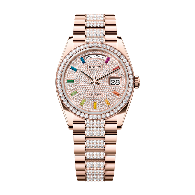 Rolex Day-Date 36 Diamond Pave Rose Gold 36mm