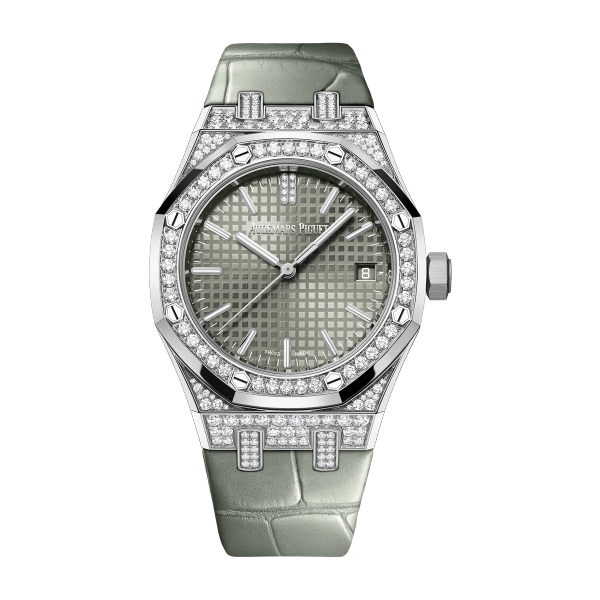 Audemars Piguet Royal Oak Selfwinding Green White Gold Alligator Leather 37mm