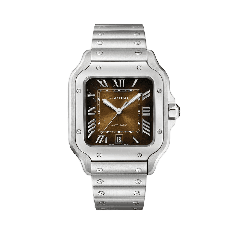 Cartier Santos De Cartier Chocolate Steel 39.8mm