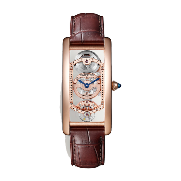 Cartier Tank Cintrée Skeleton Rose Gold Alligator Leather 23mm