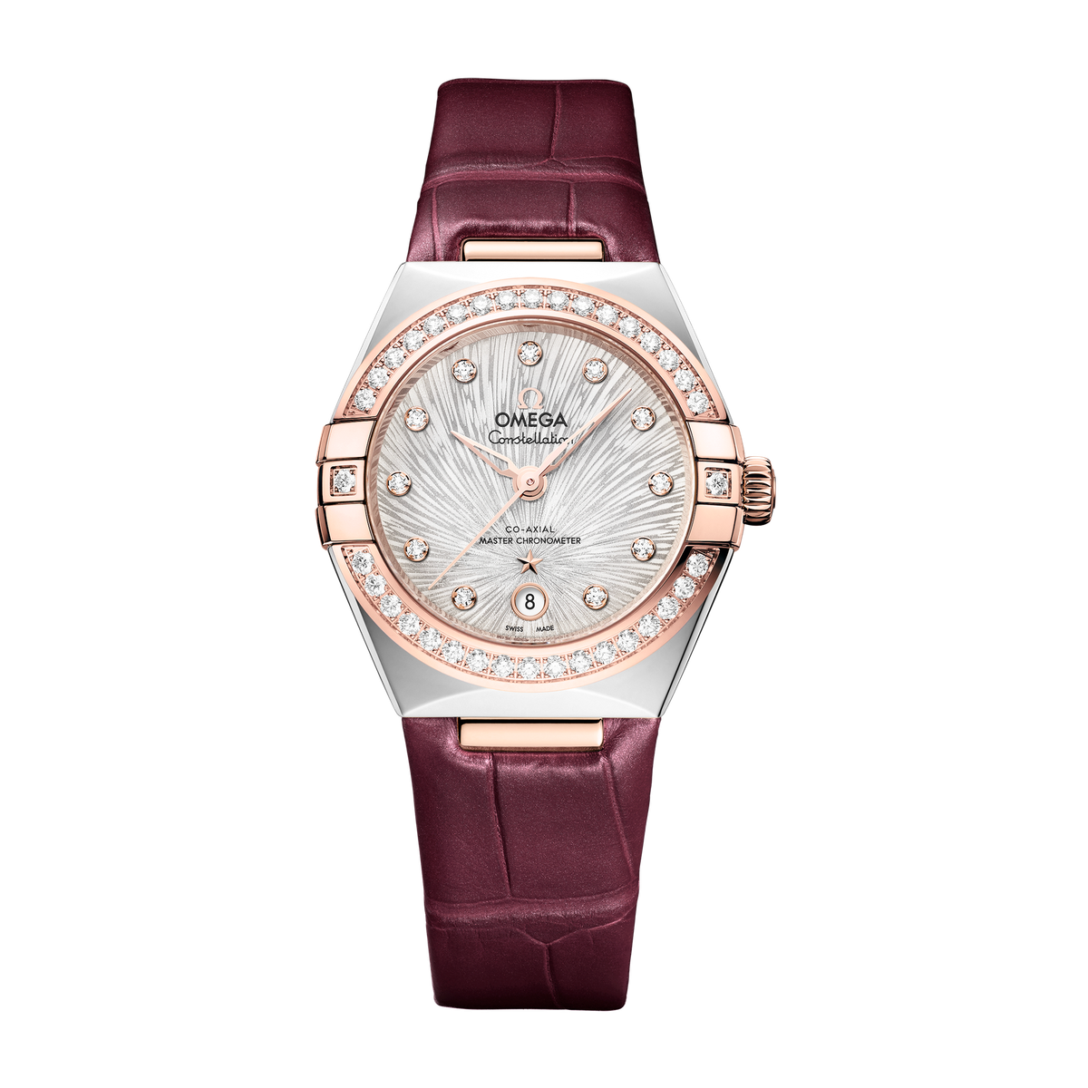Omega Constellation Silver Two-Tone Alligator Leather 29mm