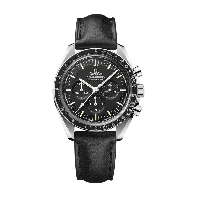 Omega Speedmaster Moonwatch Professional Black Steel Leather 42mm