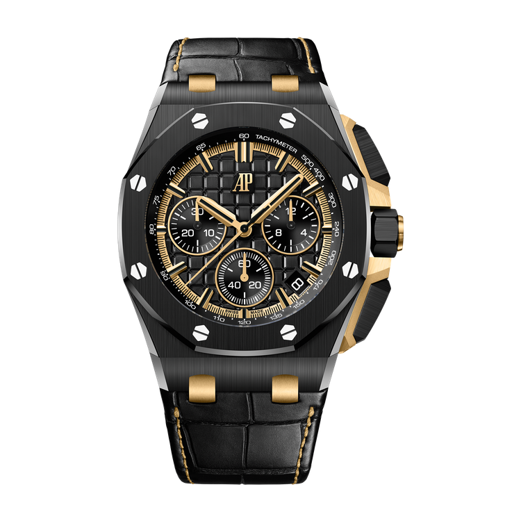 Audemars Piguet Royal Oak Offshore Selfwinding Chronograph Black Ceramic Alligator Leather 43mm
