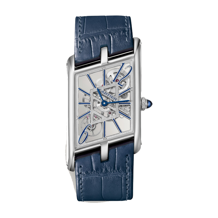 Cartier Tank Asymétrique Skeleton Platinum Leather 26.2mm
