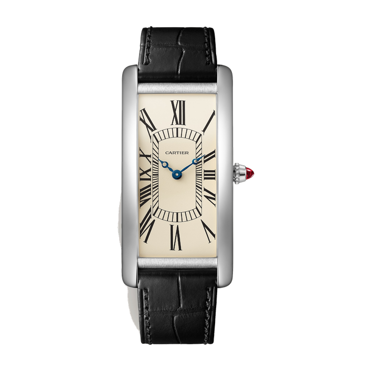 Cartier Tank Cintrée Red Platinum Alligator Leather 23mm