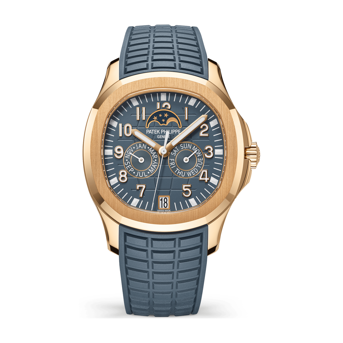 Patek Philippe Aquanaut Blue Rose Gold Rubber 39.9mm