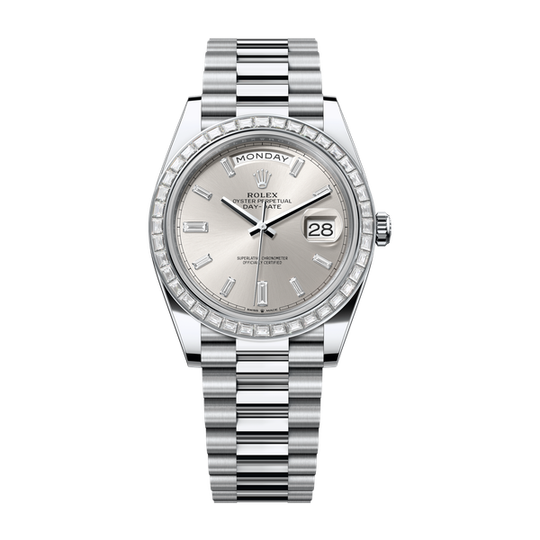 Rolex Day-Date 40 Silver Platinum 40mm