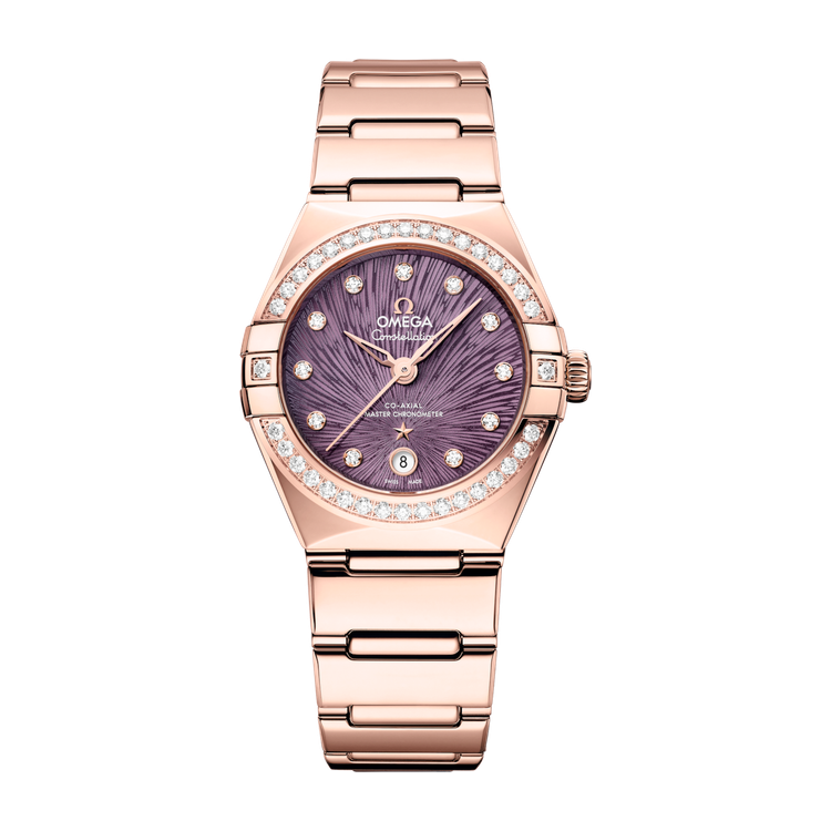 Omega Constellation Purple Rose Gold 29mm