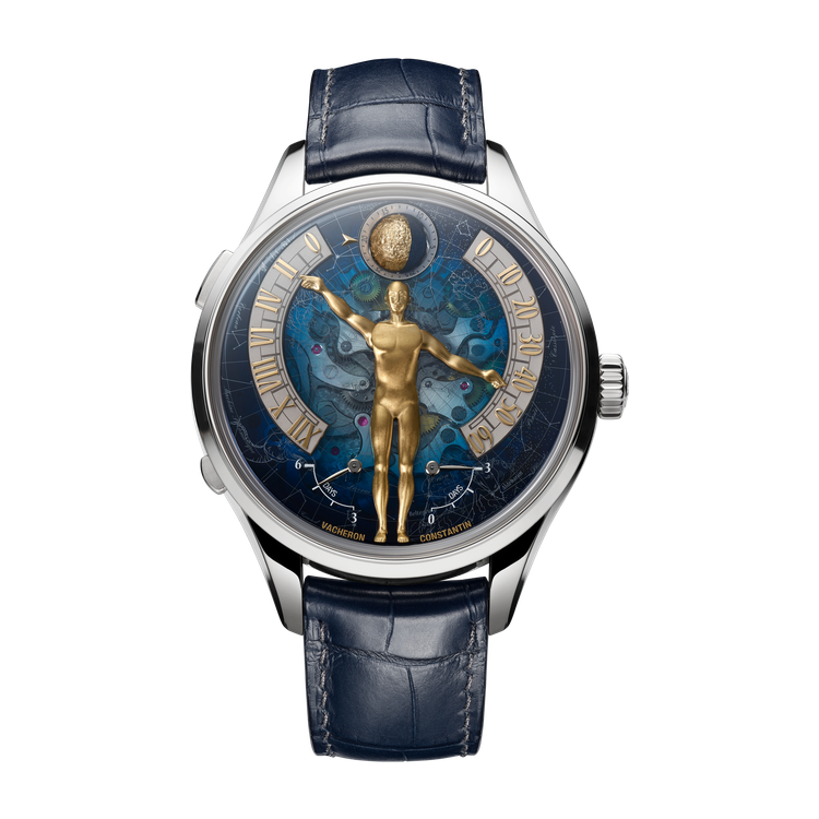 Vacheron Constantin Métiers d'Art Tribute to the Quest of Time Blue White Gold Alligator Leather 43mm