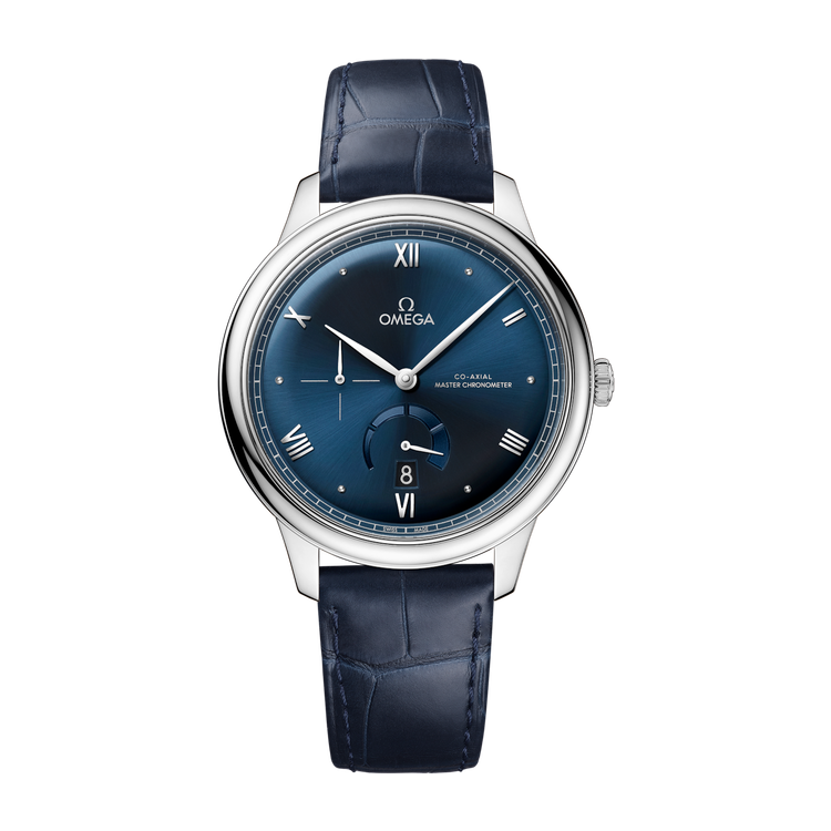 Omega De Ville Prestige Blue Steel Alligator Leather 41mm