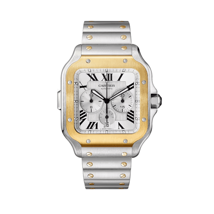 Cartier Santos Chronograph White Steel 44.9mm