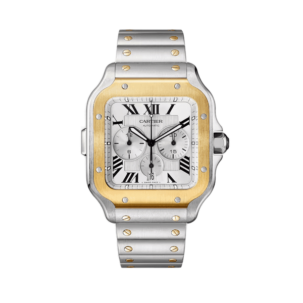 Cartier Santos Chronograph White Steel 44.9mm