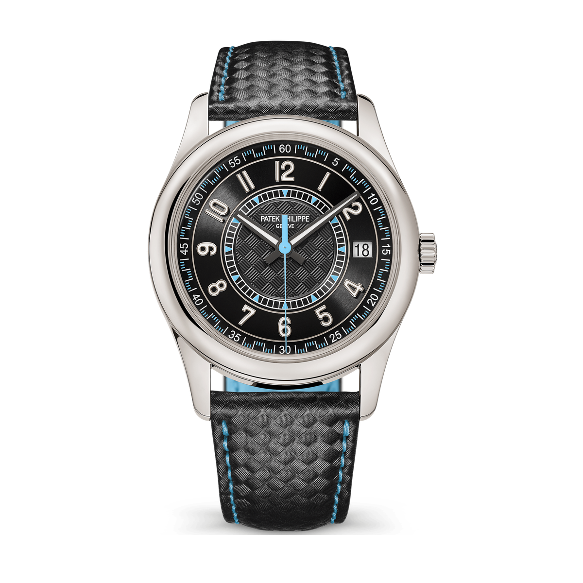 Patek Philippe Calatrava Black White Gold Leather 40mm