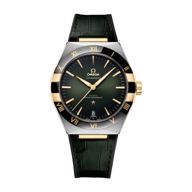 Omega Constellation Green Two-Tone Alligator Leather 41mm