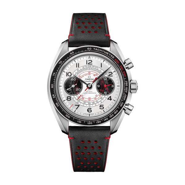 Omega Speedmaster Chronoscope Silver Steel Leather 43mm