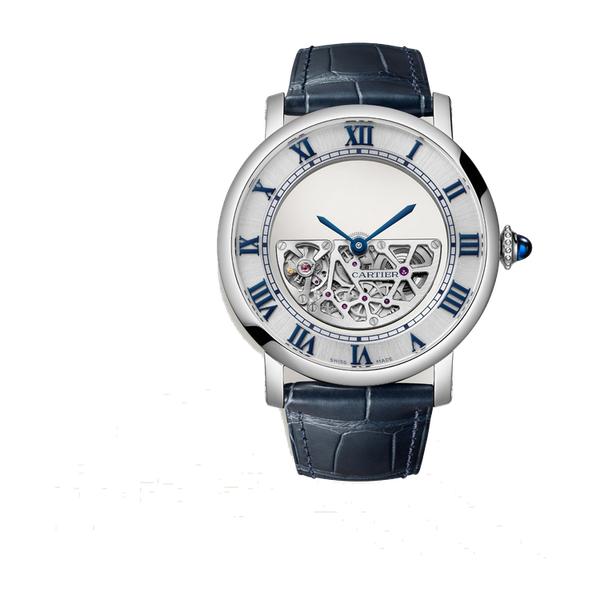 Cartier Rotonde de Cartier Silver White Gold Alligator Leather 43.5mm
