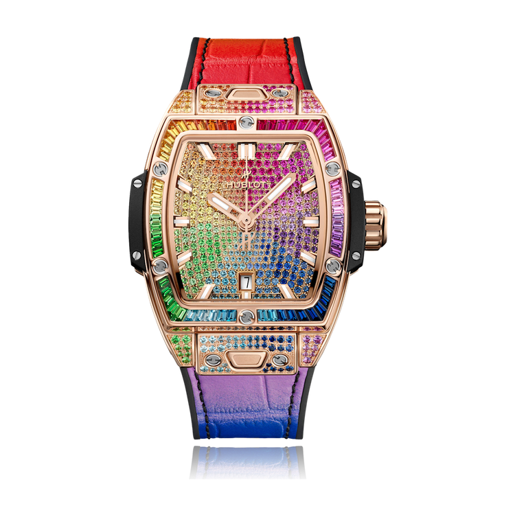 Hublot Spirit of Big Bang Diamond Pave King Gold Alligator Leather 32mm