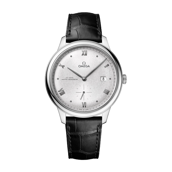 Omega De Ville Prestige Silver Steel Alligator Leather 41mm