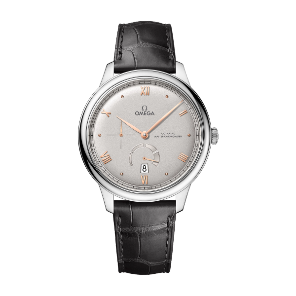Omega De Ville Prestige Grey Steel Alligator Leather 41mm
