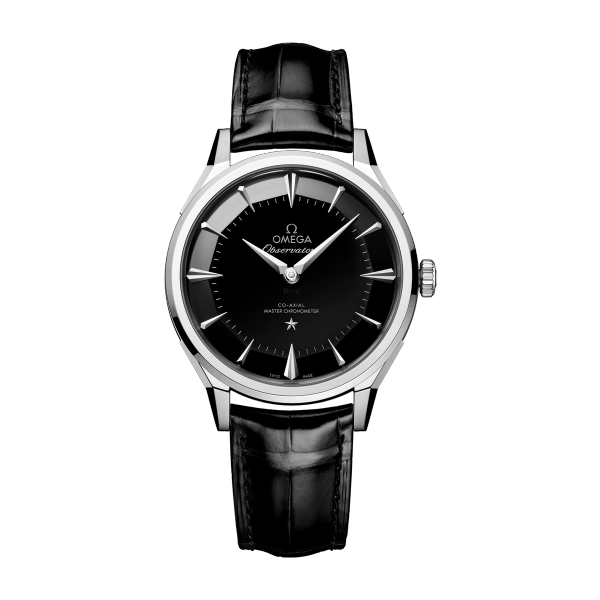 Omega Constellation Globemaster Black Steel Alligator Leather 39.4mm