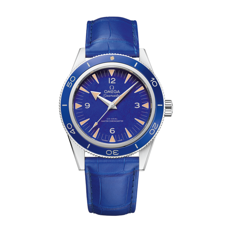 Omega Seamaster 300 Blue Platinum Alligator Leather 41mm