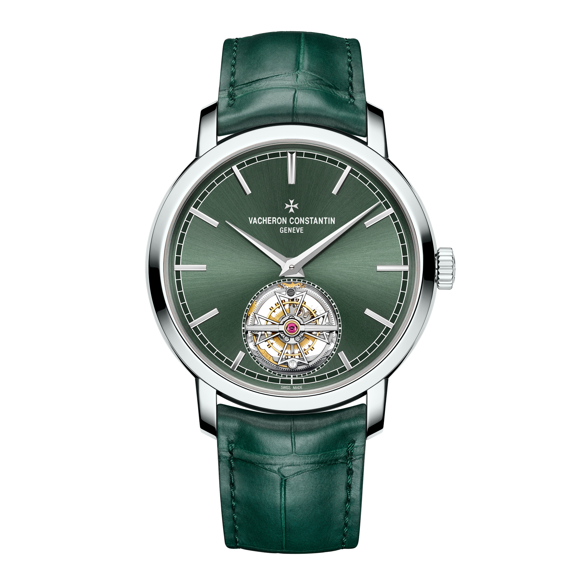 Vacheron Constantin Traditionnelle Tourbillon Green Platinum Alligator Leather 41mm