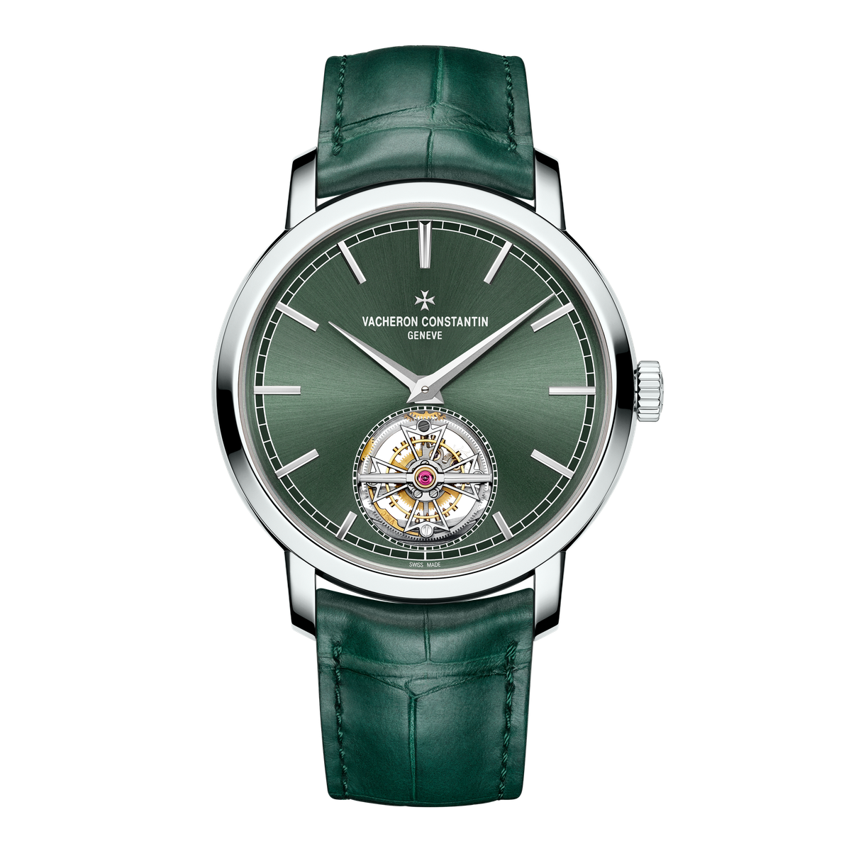 Vacheron Constantin Traditionnelle Tourbillon Green Platinum Alligator Leather 41mm