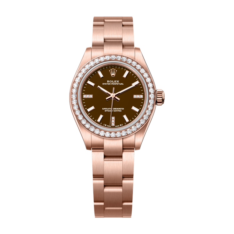 Rolex Oyster Perpetual 28 Brown Rose Gold 28mm