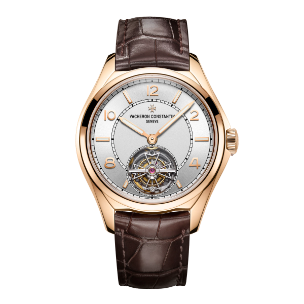 Vacheron Constantin Fiftysix Tourbillon Silver Rose Gold Alligator Leather 41mm