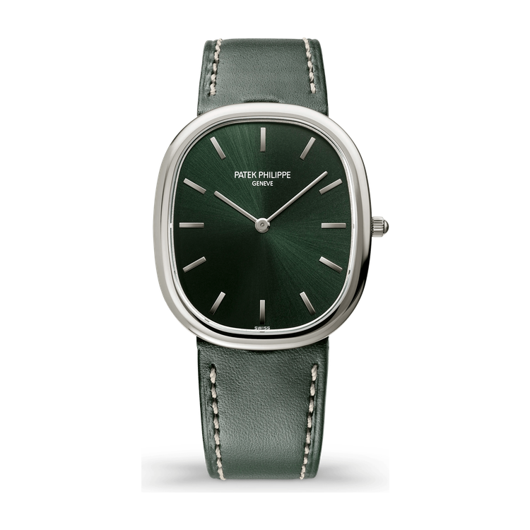 Patek Philippe Golden Ellipse Green White Gold Leather 31.1 x 35.6mm