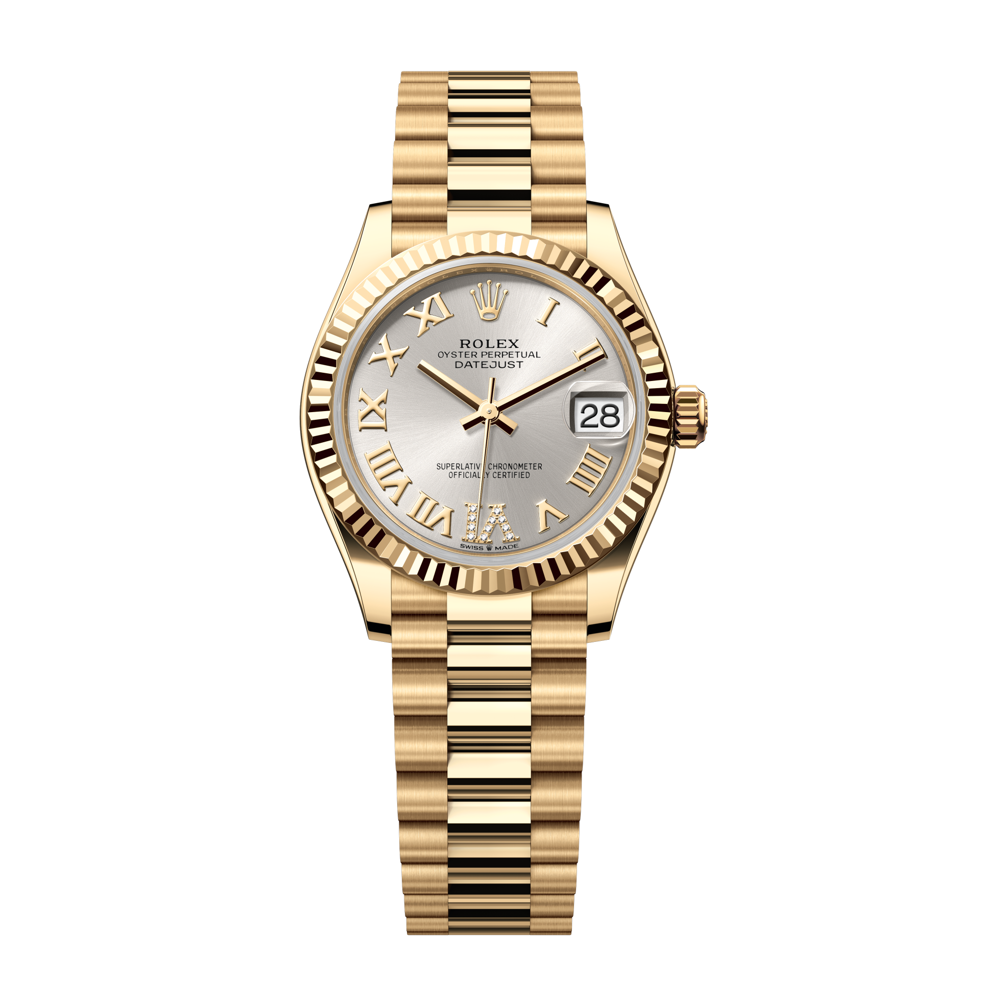 Rolex Datejust 31 Silver Yellow Gold 31mm