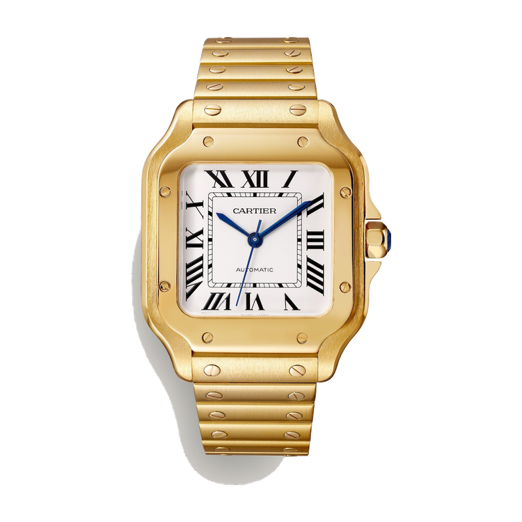 Cartier Santos de Cartier Medium Silver Yellow Gold 35.1mm