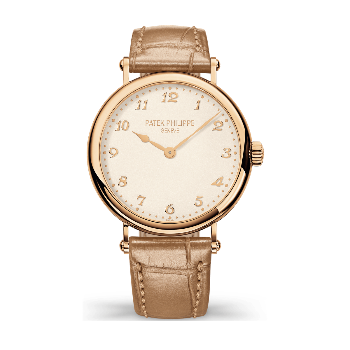 Patek Philippe Calatrava Silver Rose Gold Alligator Leather 34.6mm