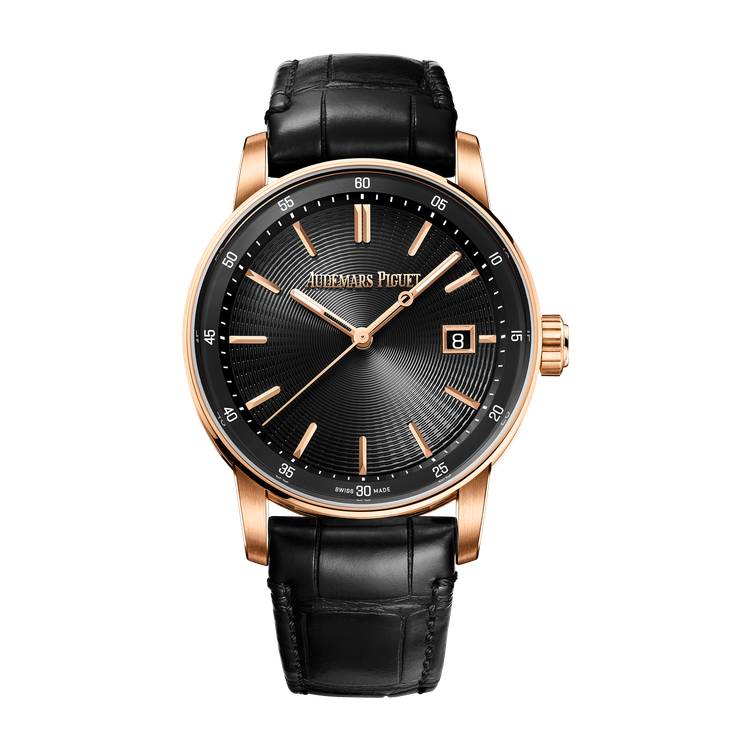 Audemars Piguet Code 11.59 Selfwinding Black Rose Gold Alligator Leather 38mm