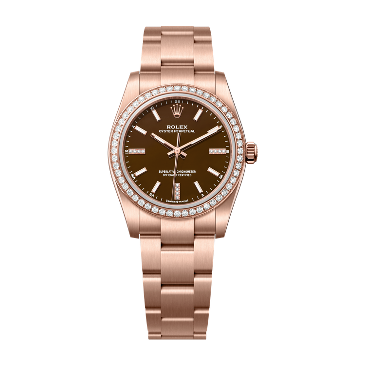 Rolex Oyster Perpetual 34 Brown Rose Gold 34mm